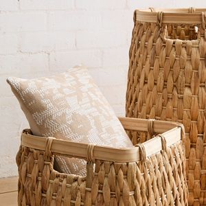 Handwoven Water Hyacinth Basket Low Square Storage <b>Box</b> Handmade Eco Friendly Sustainable Wholesale Bulk OEM Supplier Home Decor - Product Image 5