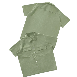 Camisa de Manga Corta Personalizable para Hombre, 100% Algodón, Tela Suave Premium, Transpirable, Ecológica, Costuras Seguras - Product Image 1