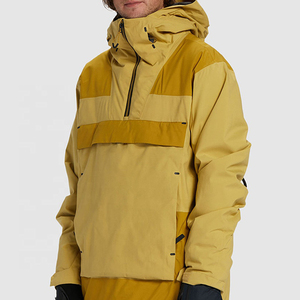 <b>Men's</b> Waterproof Quarter-<b>Zip</b> Hooded Bomber <b>Jacket</b> Color Blocking Casual Winter Ski Standard Canvas Polyester Wadding - Product Image 4