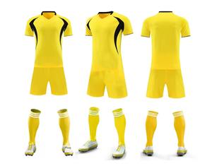 ชุดเสื้อฟุตบอลแบบกำหนดเองพร้อมหมายเลขสำหรับผู้ชาย ราคาประหยัด เสื้อฟุตบอลสีเหลืองและสีเขียว ชุดฟุตบอลแบบกำหนดเอง - Product Image 2