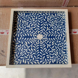 Plateau de service en bois gris personnalisé, fait à la main, écologique, avec motif floral pour la décoration de la maison - Product Image 6