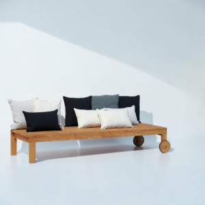 Chaise longue en teck massif réglable avec roulettes pour hôtels et complexes de luxe – Mobilier d'extérieur - Product Image 6