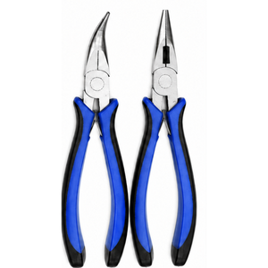 MANAN INSTRUMENTS 2Pcs Stainless Steel Mini Long Nose Bent Nose <b>Pliers</b> <b>Set</b> Precision Spring Loaded Hand Tools for DIY Jewelry - Product Image 3