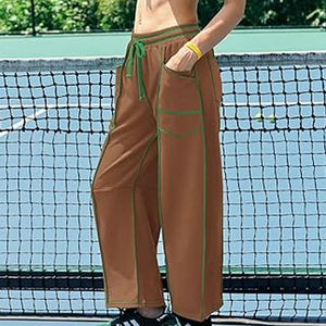 <b>Women</b> Oversized Cargo Sweatpants Wide Leg Joggers High Waist Drawstring Casual Streetwear <b>Lounge</b> Pants Flat 100% Cotton - Product Image 5
