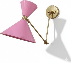 Mid-Century Modern Italian Diabolo <b>Wall</b> <b>Sconce</b> 1950s – Pair of Adjustable Brass <b>Wall</b> Lights, Vintage Retro <b>Wall</b> Lamp for Bedroom - Product Image 2
