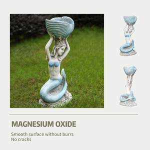 Estatua de Sirena de Óxido de Magnesio Estilo Océano de 11.61' X 7.68' X 23.23' para Jardín, Patio y Hogar - Product Image 6