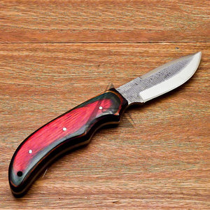 Couteaux à lame fixe droite en acier Damas inoxydable avec manche en bois personnalisable, service OEM, qualité professionnelle, garantie 3 ans - Product Image 2