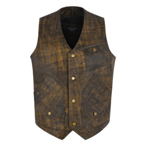 Chaleco de Cuero Napa Suave Estilo Vintage para Hombre, Chaleco de Caza, Chaleco de Cuero Genuino Estilo Rockero, Fabricante Mayorista OEM ODM - Product Image 1