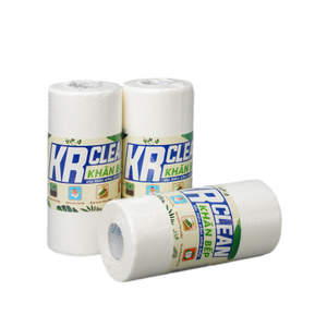 Rouleau d'essuie-tout de cuisine écologique personnalisé pour la maison, 2 plis, en pâte de bois vierge, plissé, doux, absorbant, jetable pour le nettoyage - Product Image 1