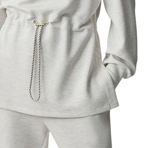 Sudadera de Felpa para Mujer, Talla Grande, de Invierno, Casual, de Color Sólido, con Cintura Ajustada, Manga Larga, Bordada, 100% Algodón Lavado - Product Image 5