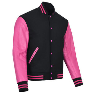 Veste universitaire pour homme personnalisée, style crop top, décontractée et ample, en 100% laine, avec patchwork en chenille, broderie et manches en cuir, en promotion - Product Image 2