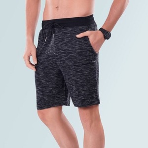 Shorts pour hommes gris en polyester/coton, taille haute élastique, décontractés, respirants, tissés, couleur unie, longueur courte, écologiques, numériques - Product Image 6