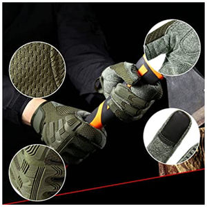 ถุงมือหนังสำหรับขี่มอเตอร์ไซค์ ป้องกันนิ้วมือแบบเต็มนิ้ว กันลื่น สำหรับกีฬากลางแจ้ง ปั่นจักรยาน ใช้ได้ทั้งชายและหญิง - Product Image 3