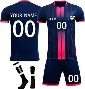 High Quality Custom Logo Men's Football Jersey Heat-Transfer Printing Breathable Quick Dry 100% Polyester Short Soccer Uniform - Product Image 2