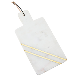 Planche à découper en marbre avec design en laiton, pierre blanche et accroche-corde – Nouveautés - Product Image 6