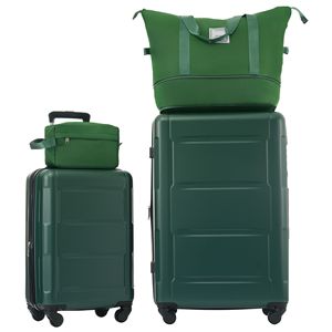 Set di bagagli in ABS leggeri in 2 pezzi con ruote Spinner espansibili con serratura 20 pollici + 28 pollici valigia con ruote - Product Image 1