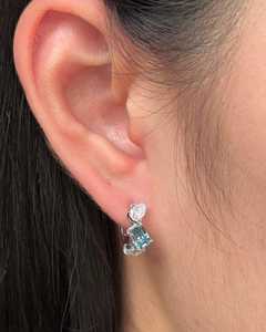 Multi Shape Hoop <b>Earrings</b> 14k Solid Gold Wholesale Prong Set Emerald Pear Oval Lab Grown Diamond Drop Dangle Huggies Manufacture - Product Image 5