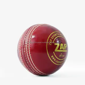Balle de cuir de cricket de tournoi ZAP de qualité finie à la cire unique à vendre du fabricant indien au meilleur prix - Product Image 4