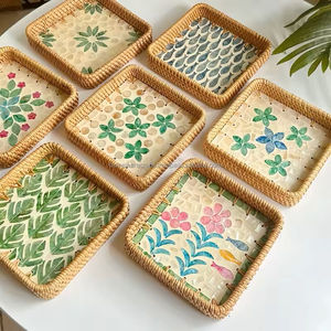 Plateau artisanal en nacre, fournisseur en gros, plateau décoratif écologique léger et durable du Vietnam - Product Image 5