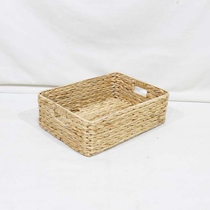 New Design Eco-Friendly Durable Water Hyacinth Rectangle Storage Basket Set of 4 Drawer Organizer Cutout Handle - Product Image 3