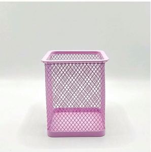 Organizador de Escritorio Metálico Negro con Malla, Contenedor Cuadrado para Tazas y Bolígrafos, Soporte para Lápices de Oficina - Product Image 4