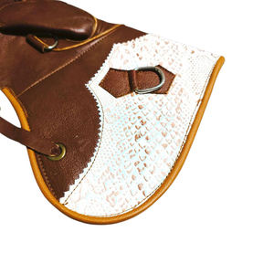 Gants de fauconnerie en daim double épaisseur, doublés en peau de veau avec revers contrastant, gants pour faucons, qualité supérieure - Product Image 2
