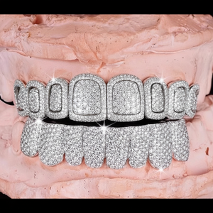 ฮิปฮอปที่กำหนดเอง925เงินฟัน grillz เย็นออก Moissanite เพชร grillz ฟันเงินเครื่องประดับราคาที่ดีที่สุด - Product Image 4