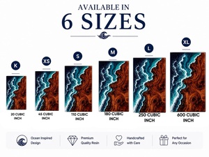 Ocean Wave Resin Wood Handmade Coastal Keepsake Cremation Urn Eco-Friendly Durable - Product Image 5