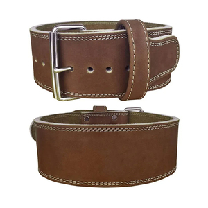 Training Strength Waist Protection Squat Hard Weight Lifting Leather Customized Logo Powerlifting <b>Belt</b> Solid Color Wholesale - Product Image 5