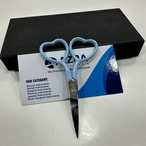 Tijeras de Bordado Profesionales de Acero Inoxidable, Mango en Forma de Corazón Azul Cielo, Punta Fina, Herramienta de Costura de Precisión - Product Image 1