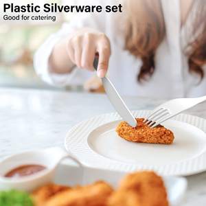 Juego de Cubiertos Compostables para Fiestas, Tenedores, Cucharas, Cuchillos, Plástico Desechable, Libre de BPA, Biodegradable, Ecológico, Seguro para Alimentos, Reciclable, PP - Product Image 6