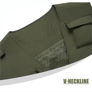 Gilet de travail pour homme, col en V, multi-poches, décontracté, utilitaire, pour la pêche, coupe ample, anti-plis et respirant, vente en gros sur mesure - Product Image 4