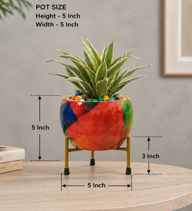 Maceta Decorativa Pitalnagi Meenakari Hecha a Mano, Contenedor de Metal para Plantas de Interior y Exterior, Jardín, Balcón, Patio, Sala de Estar - Product Image 2