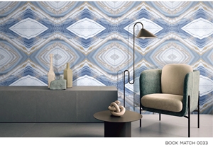 Azulejos de cerámica Bookmatch de 600x1200 mm con diseño de veta continua para paredes decorativas en oficinas comerciales, vestíbulos y residencias de lujo. - Product Image 6