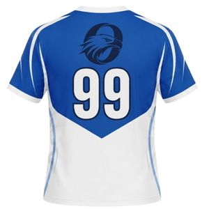 Maillot de handball bicolore bleu et blanc pour hommes, manches courtes, tenue de sport pour équipe, vêtements de compétition en polyester - Product Image 2