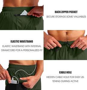 Shorts de sport pour hommes, personnalisables avec logo, taille haute, séchage rapide, respirants, grandes tailles, motif uni, pour l'entraînement, vente en gros, fitness - Product Image 6