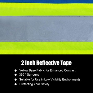 Men's High Visibility Safety <b>Jacket</b> Blue <b>Black</b> Reflective Stripes Waterproof Workwear Stand Collar Regular Fit - Product Image 4
