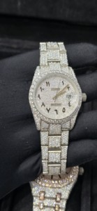 Reloj de Lujo de Edición Limitada con Diamantes Moissanite de Color D VVS, Cristal de Zafiro de 16 mm, Función de Fecha, Estilo Hip Hop - Product Image 2