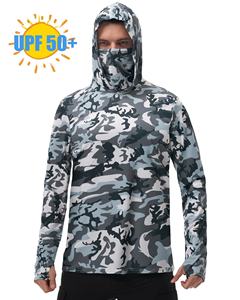 Camisetas de Pesca con Capucha de Poliéster UPF 50, Ligeras, Transpirables, Impermeables, de Secado Rápido, Tallas Grandes, Personalizadas al por Mayor - Product Image 1