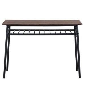 Modern 6-Piece Dining Set for Home <b>Kitchen</b> Rectangular Table <b>Bench</b> <b>with</b> 4 Chairs and <b>Storage</b> Racks Steel Frame by NA - Product Image 4