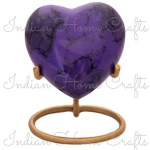 Urna Conmemorativa Purple Heart, Soporte para Cenizas, Exhibición de Metal Grabado para Recuerdo de Adultos - Artesanía India - Product Image 2