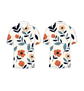 เสื้อโปโลพิมพ์ลายดอกไม้สำหรับบุรุษลำลองแขนสั้นแฟชั่นฤดูร้อนเสื้อยืดคอปก - Product Image 6