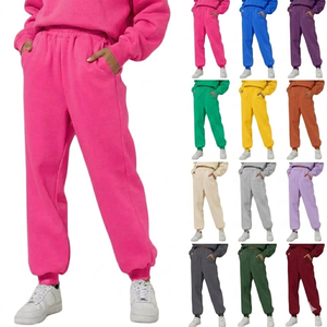 Pantalones Deportivos de Felpa para Mujer, de Alta Demanda para Invierno, Comodidad Media, Largos, con Cierre de Cordón, 100% Algodón, Tacto Suave - Product Image 1