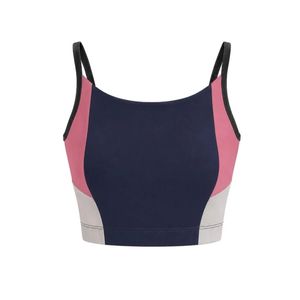 Top Deportivo Corto sin Mangas con Cuello Redondo para Mujer, Color Azul Marino y Rosa, Diseño de Bloques de Color, Ajustado, para Gimnasio, Entrenamiento, Fitness, Yoga - Product Image 6