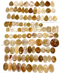 Piedras Preciosas Sueltas de Cuarzo Rutilado Dorado Natural, Talladas en Rosa con Facetas, de Belleza Única - Product Image 1