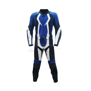 Traje de Motociclismo de Cuero para Hombre, Manga Larga, Color Negro, Blanco y Rojo, Bloques de Color, Transpirable, Equipo de Protección para Todas las Estaciones - Product Image 4