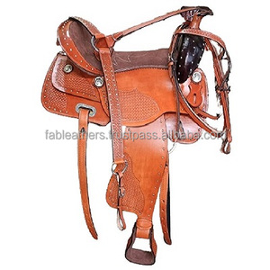 Selle de cheval en cuir véritable de qualité supérieure Western Pleasure Trail avec personnalisation Style Cowboy américain au prix de gros - Product Image 3