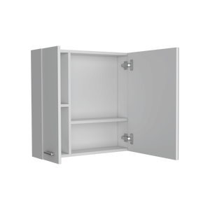 Armadietto per medicinali Prague a porta singola con quattro ripiani interni, finitura bianca - Ripiani per bagno - Product Image 6