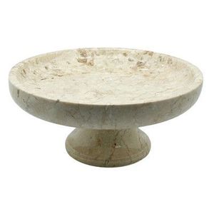 Bol en pierre de travertin artisanal, beige naturel de qualité supérieure, pour salade de fruits, collations et décoration intérieure - Product Image 1