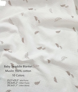 Manta de muselina para bebé, conjunto de pañales de algodón 100%, Color blanco liso, envoltura transpirable para bebé, regalo encantador para bebé, envoltura para recién nacido - Product Image 2